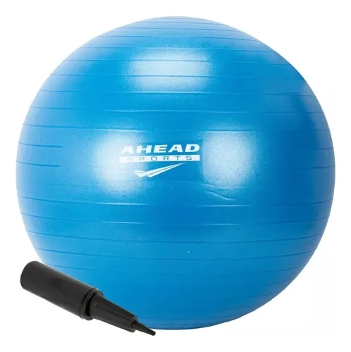 Bola Pilates 65cm Azul Com Inflador