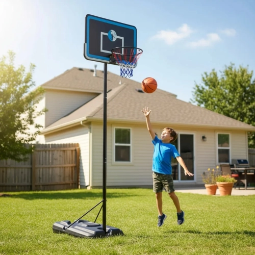 Cesta de Basquete Profissional Móvel 3,05m com Aro Oficial e Base Estável