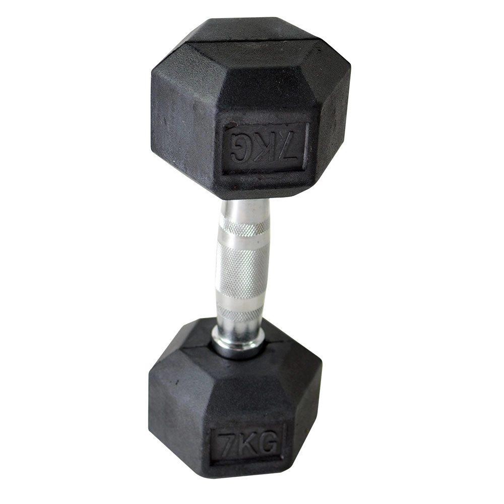 Halter Dumbell Sextavado 7Kg (Hex Dumbbell 7Kg) - As - Preto