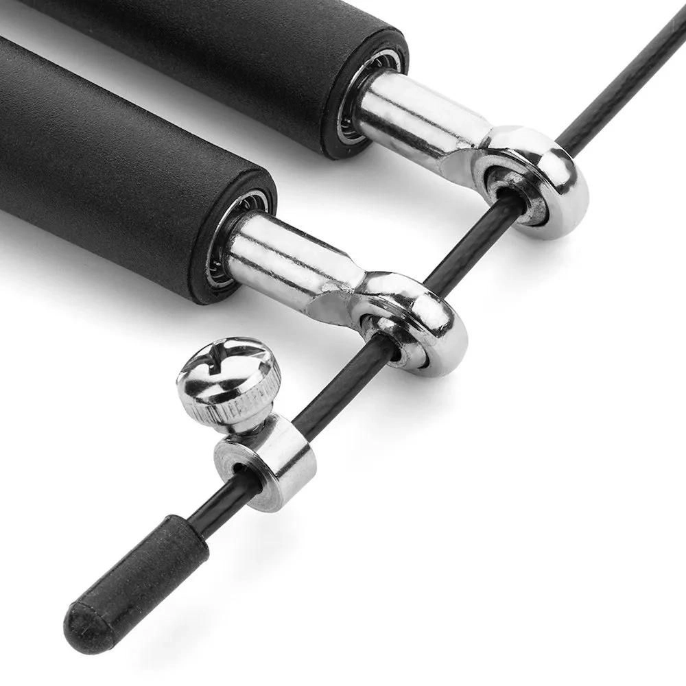Corda De Pular Rolamento Ajustável Em Aço (Jump Rope With Bearing, Adjustable, Steel Handle) - Bonafit - Preto