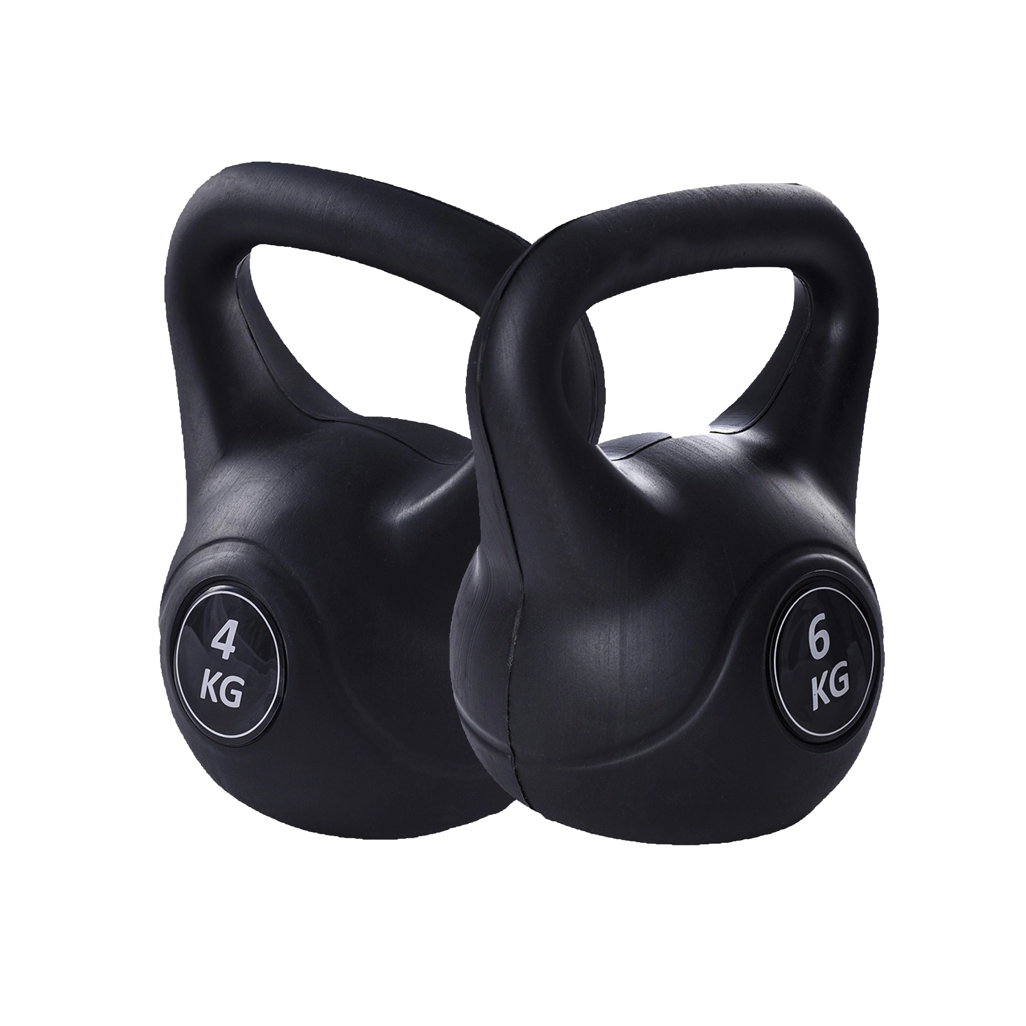 Kit 2 Pesos Kettlebell 4Kg E 6Kg (Kettlebell Set 4Kg And 6Kg) - Ultrafit - Preto
