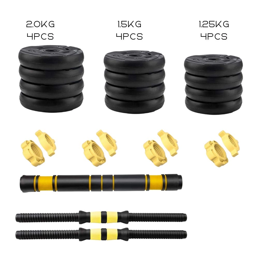 Kit Halteres 3 Em 1 Peso Musculação Até 20kg Ajustável
