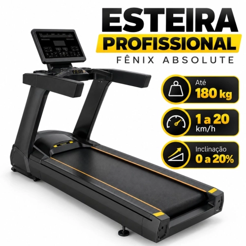 Esteira Profissional Absolute 3.0HP AC 20km/h Inclinação 20% Até 180kg