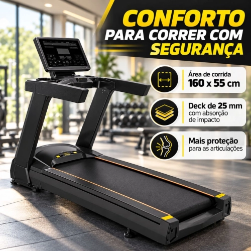 Esteira Profissional Absolute 3.0HP AC 20km/h Inclinação 20% Até 180kg
