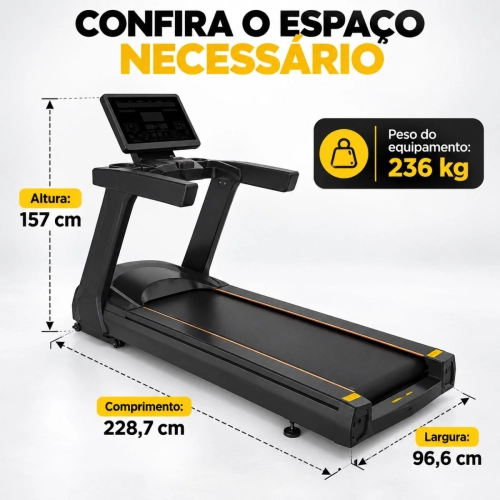 Esteira Profissional Absolute 3.0HP AC 20km/h Inclinação 20% Até 180kg