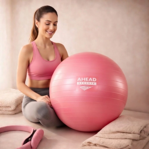 Kit Pilates Completo Ahead Sports Bola 55cm Anel E Arco Tonificador