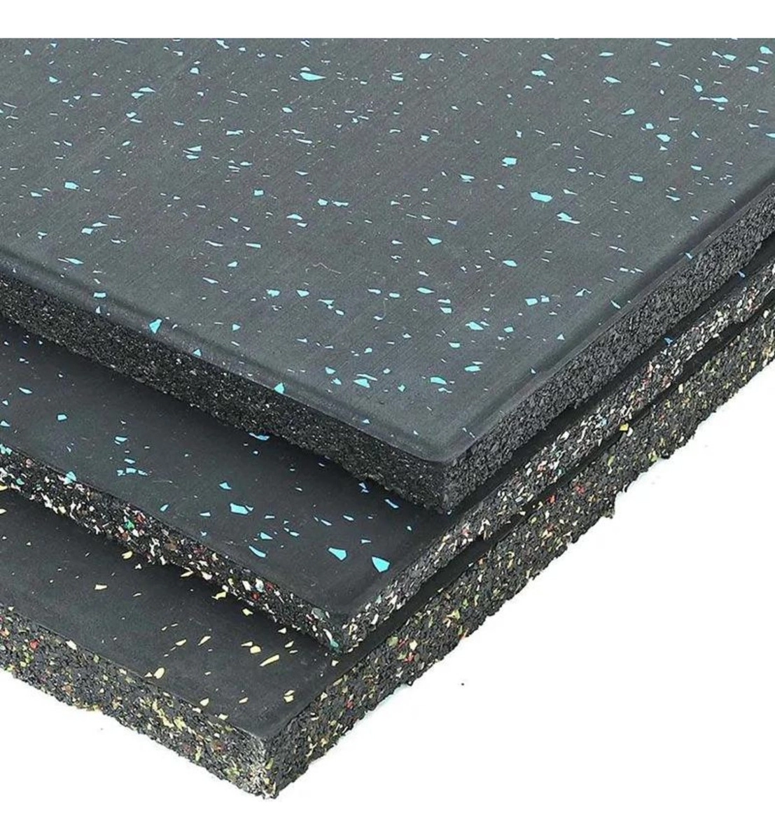 Piso Emborrachado 1x1m 15mm Preto