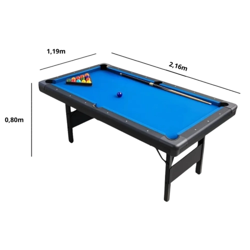 Mesa De Sinuca Bilhar Preta Ahead Sports Com Bolas E Tacos Azul