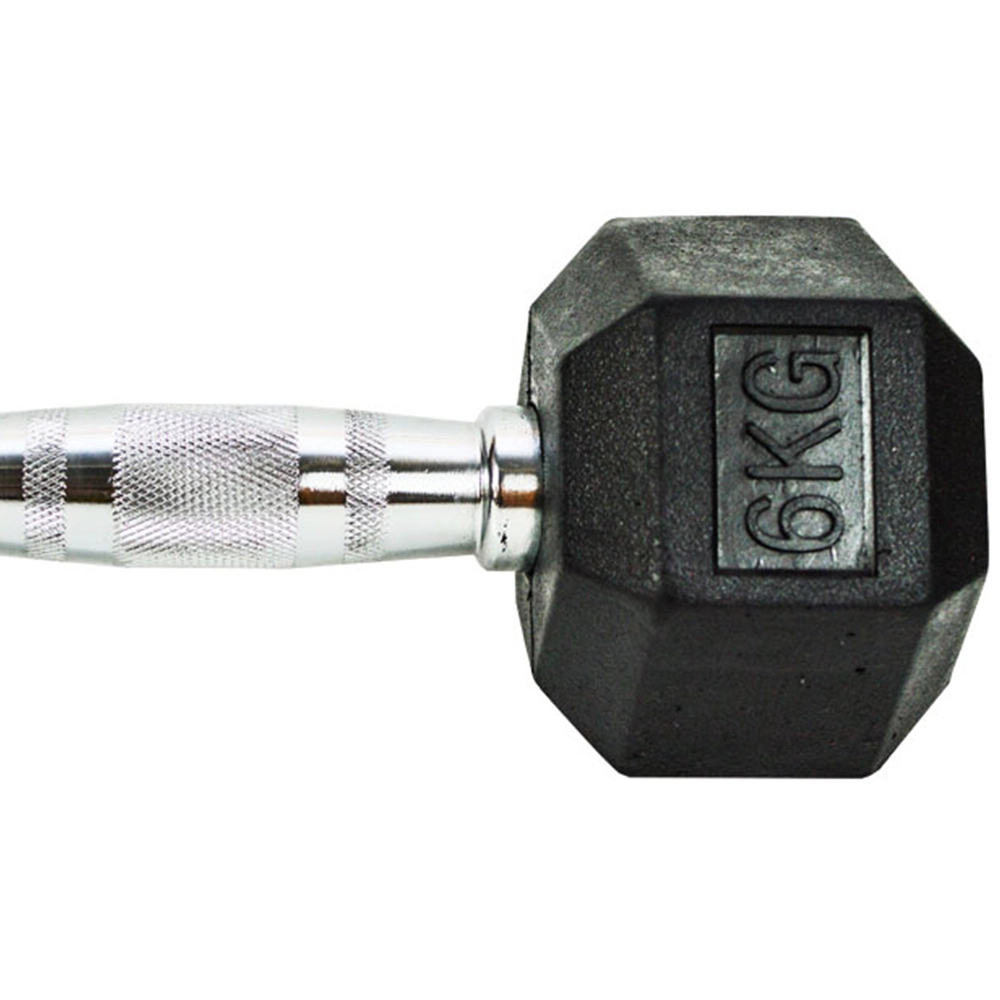 Halter sextavado 6kg emborrachado