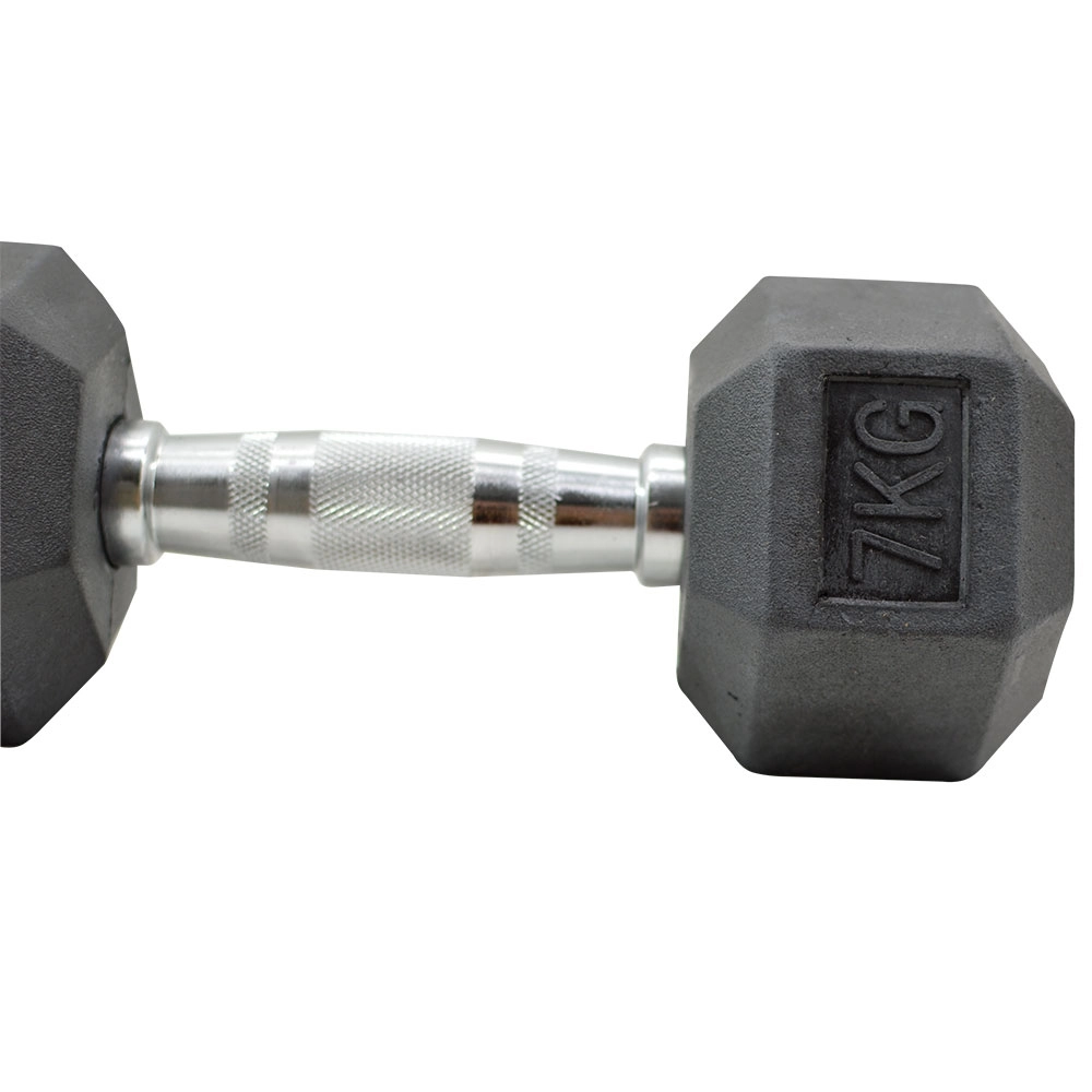 Halter Dumbell Sextavado 7Kg (Hex Dumbbell 7Kg) - As - Preto