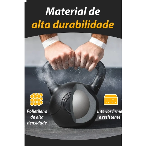 Kit 2 Pesos Kettlebell Para Treino Funcional 4kg E 6kg Preto