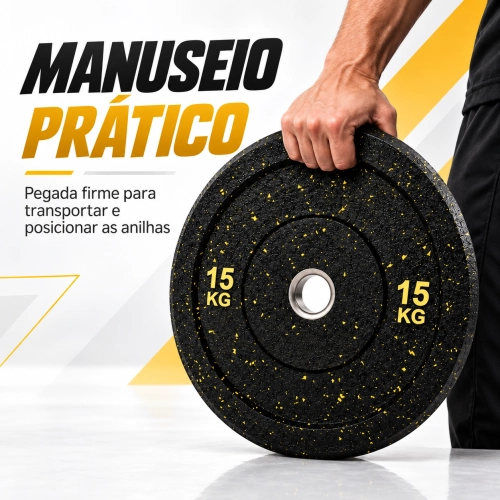Kit 4 Anilhas Bumper Olímpicas 70Kg High Temp Ahead Sports 50Mm
