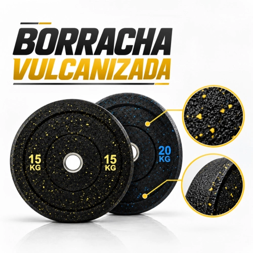 Kit 4 Anilhas Bumper Olímpicas 70Kg High Temp Ahead Sports 50Mm