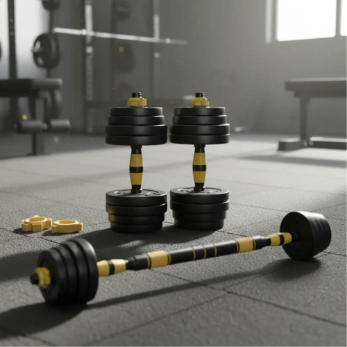 Kit Halteres 3 em 1 Ajustável Até 40kg com Barras e Anilhas Ahead Sports Treino de Força