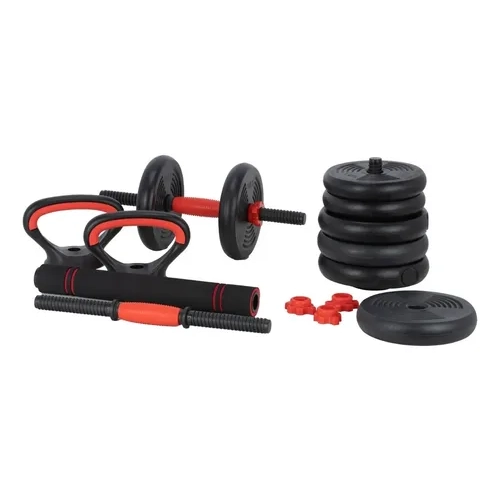 Kit Halteres 6 em 1 Musculação Peso Ajustável Até 40kg + E-book Treino em Casa + 5 Figurinhas da Copa