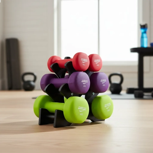 Kit Halteres Neoprene 12 kg com Suporte Ahead Sports