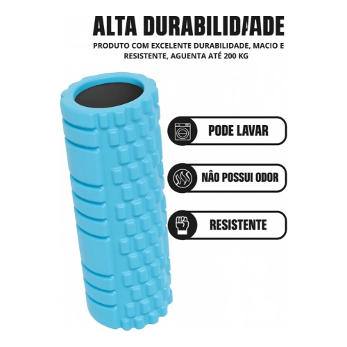 Kit Pilates 1 Rolo de Massagem + Bola Pilates Azul Ahead Sports