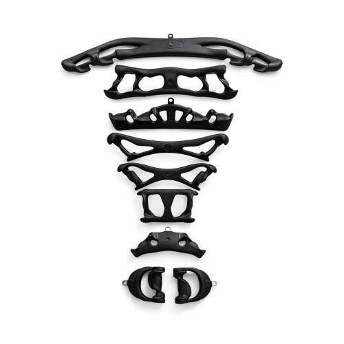 Kit Puxador Anatômico 8 Puxadores + Suporte Ahead Sports Preto Profissional Academia