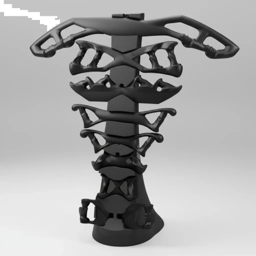 Kit Puxador Anatômico 8 Puxadores + Suporte Ahead Sports Preto Profissional Academia