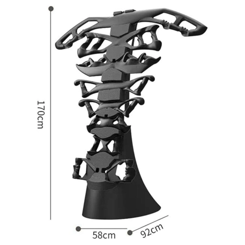 Kit Puxador Anatômico 8 Puxadores + Suporte Ahead Sports Preto Profissional Academia