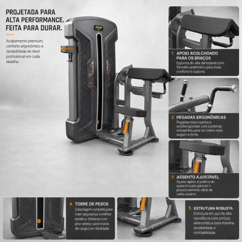 Máquina Bíceps Scott Profissional First Preta Ahead Sports
