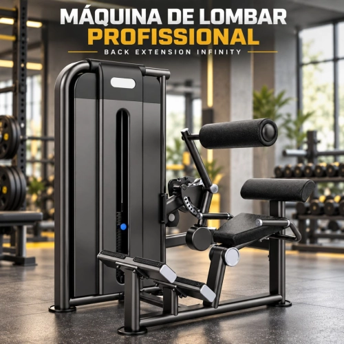 Máquina de Lombar Profissional Back Extension Infinity com Torre de 110kg Máquina de Lombar Profissional Back Extension Infinity com Torre de 110kg