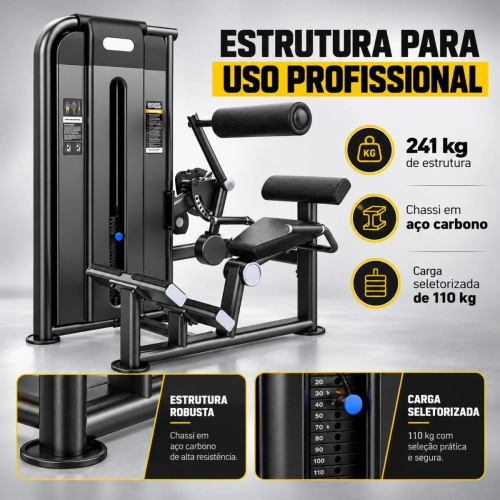 Máquina de Lombar Profissional Back Extension Infinity com Torre de 110kg
