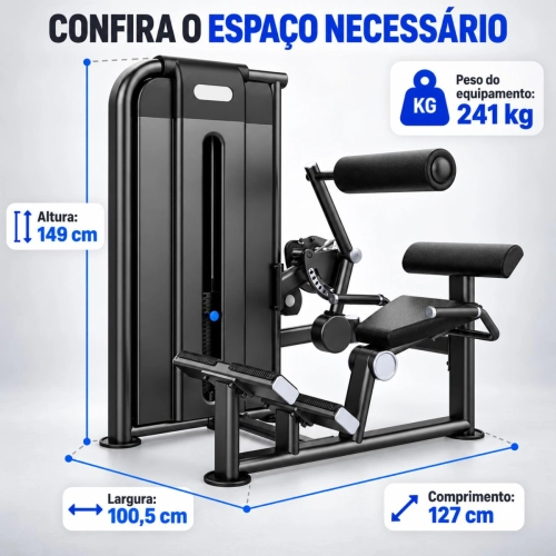Máquina de Lombar Profissional Back Extension Infinity com Torre de 110kg