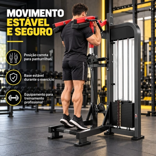 Máquina de Panturrilha em Pé Profissional Standing Calf Raise com Torre de Pesos