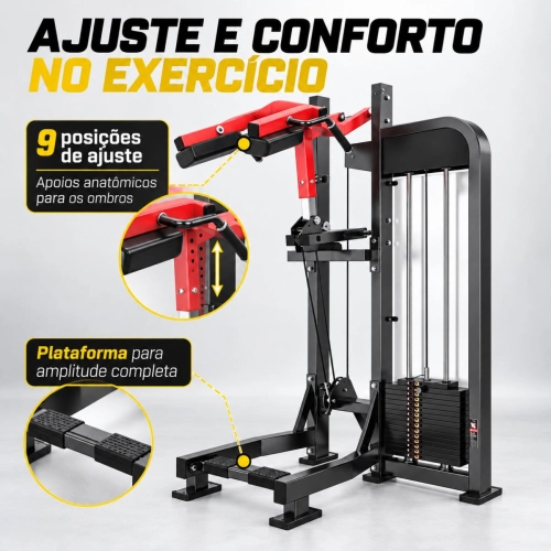 Máquina de Panturrilha em Pé Profissional Standing Calf Raise com Torre de Pesos