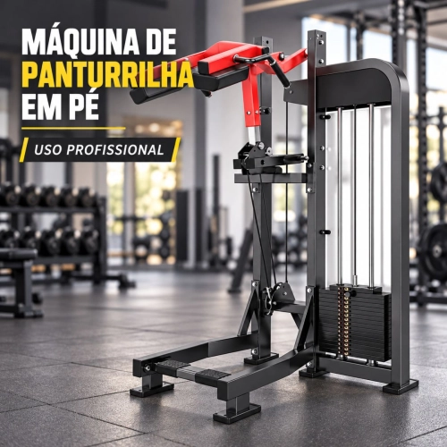 Máquina de Panturrilha em Pé Profissional Standing Calf Raise com Torre de Pesos Máquina de Panturrilha em Pé Profissional Standing Calf Raise com Torre de Pesos