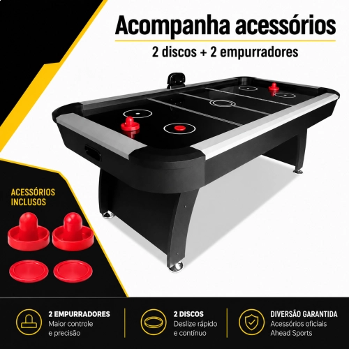 Mesa Air Hockey Profissional Ahead Sports 220V com Placar LED + 5 Figurinhas da Copa