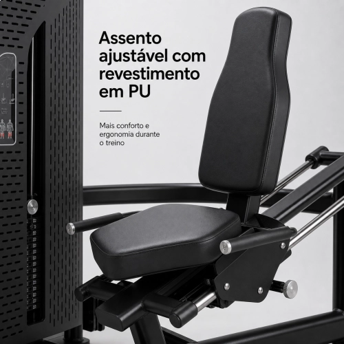 Panturrilha Sentado Máquina First Preta Profissional