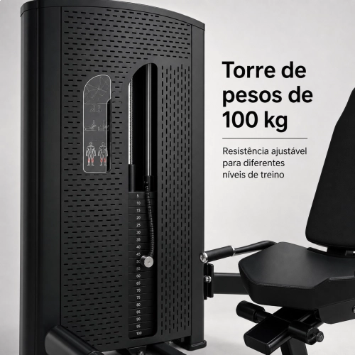 Panturrilha Sentado Máquina First Preta Profissional
