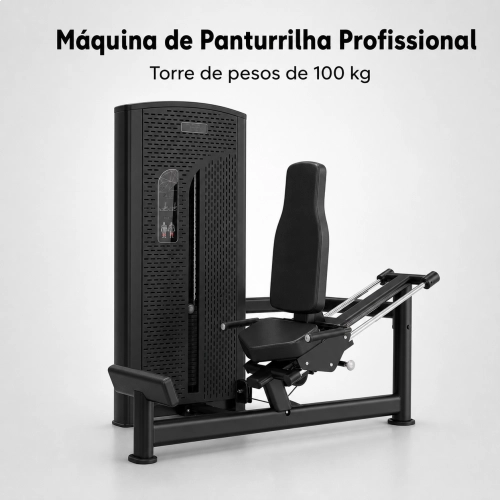 Panturrilha Sentado Máquina First Preta Profissional