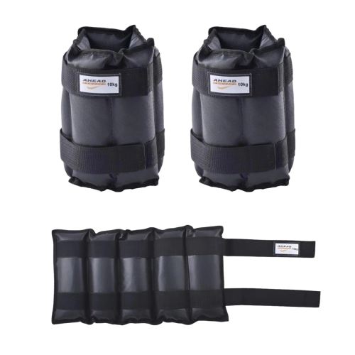Par de Tornozeleiras Caneleira de Peso 10 kg Ahead Sports – Preto