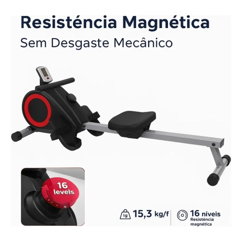 Remo Seco Simulador Aparelho Remador Para Musculação Academia Bonafit Preto