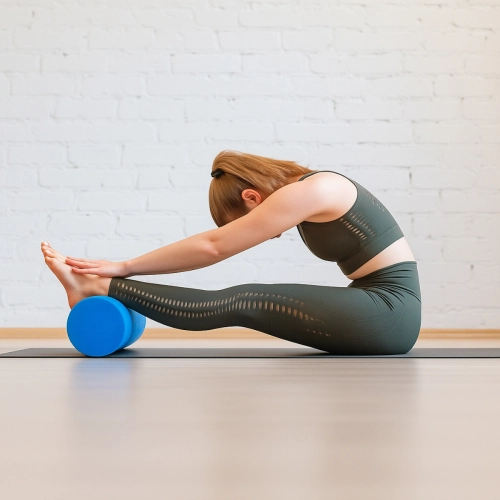 Rolo De Yoga Pilates Massagem Liberação Miofascial Bonafit Azul 90cm