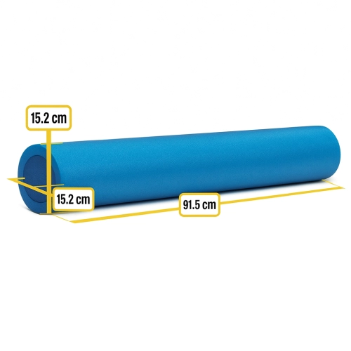 Rolo De Yoga Pilates Massagem Liberação Miofascial Bonafit Azul 90cm
